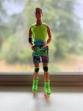 1968 Rollerblade Ken Vintage Barbie 12" Fashion Doll With Skates. Great Shape!